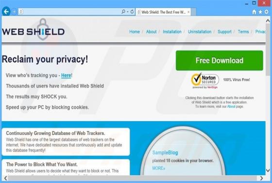 Web Shield Werbefinanzierte Software