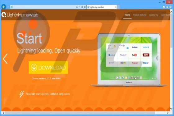 Lightning newtab Werbefinanzierte Software