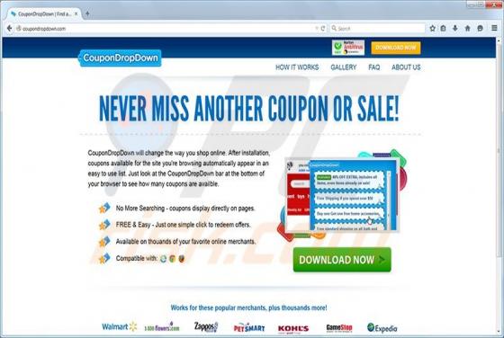 CouponDropDown Werbefinanzierte Software
