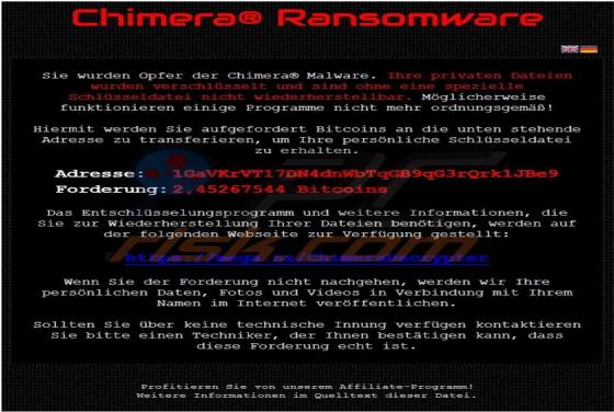 Chimera Erpresser Software