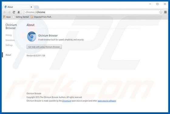 Olcinium Browser Werbefinanzierte Software