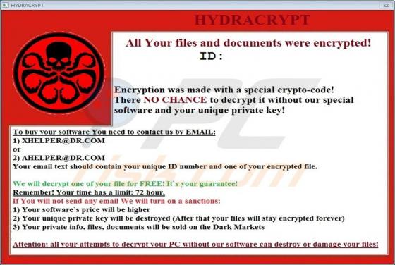 HYDRACRYPT Erpressersoftware