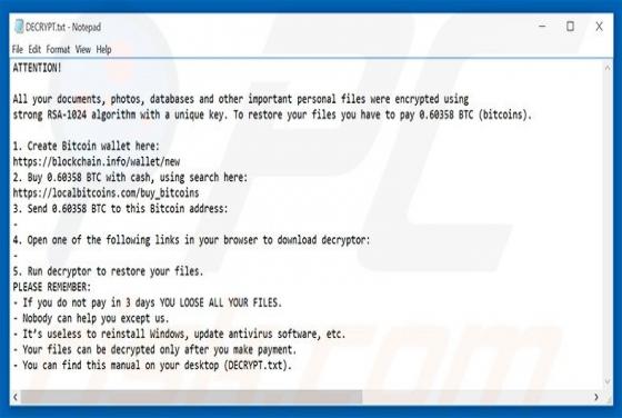 Crypted Erpressersoftware