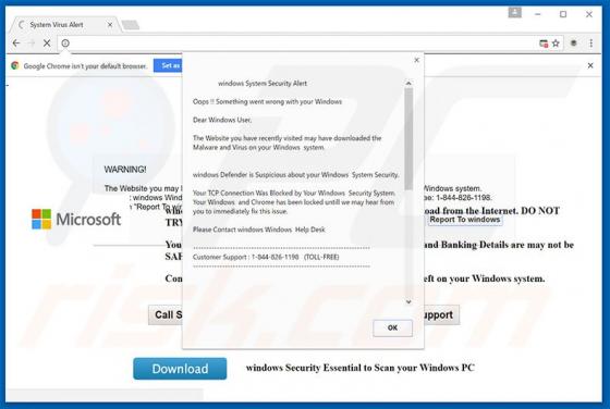 Windows Security Alert Schwindel