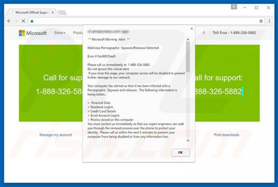 Malicious Pornographic Spyware/Riskware Detected Schwindel