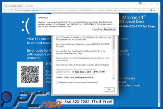 Warning - Your Computer Is Infected! Schwindel