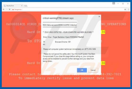Error Virus - Trojan Backdoor Hijack Betrug