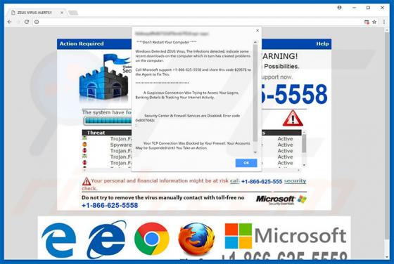 Windows Detected ZEUS Virus Schwindel