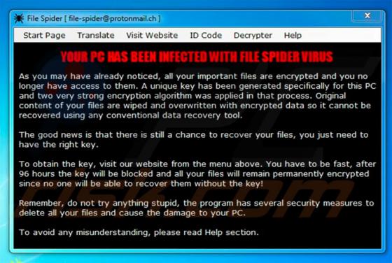 File Spider Erpressersoftware