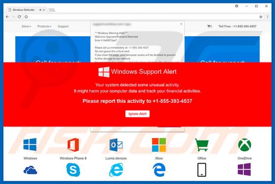 Windows Support Alert Schwindel