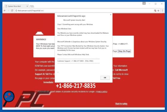 Microsoft System Security Alert Schwindel