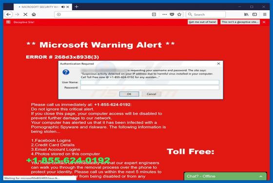 ERROR 268d3x8938 POP-UP Betrug