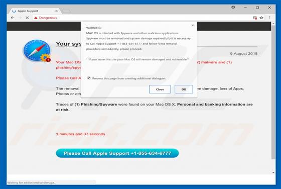 Phishing/Spyware Were Found On Your Mac POP-UP Betrug (Mac)