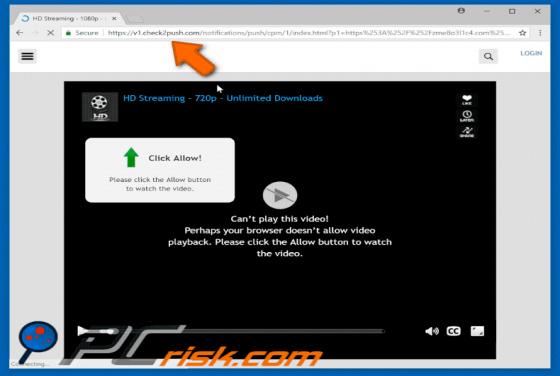 Check2push.com POP-UP Weiterleitung