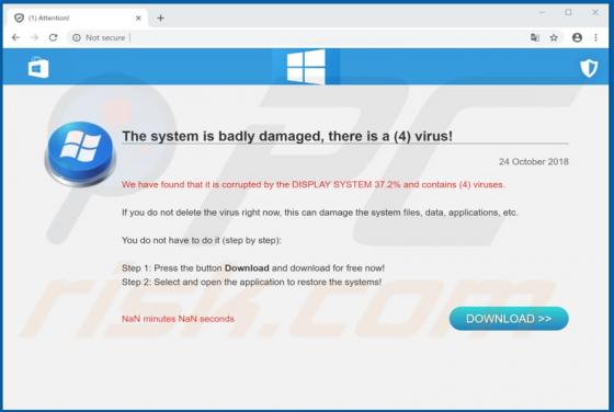 The System Is Badly Damaged POP-UP Betrug