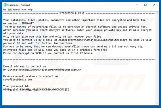 INFOWAIT Erpressersoftware
