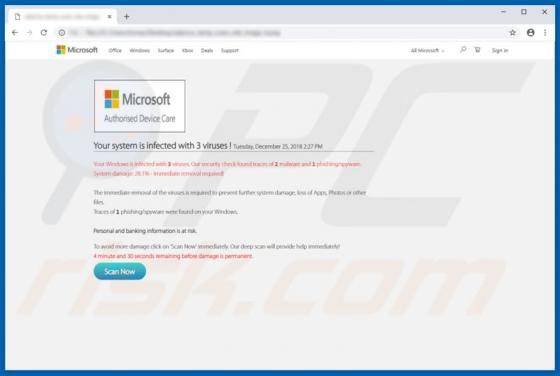 Microsoft Authorised Device Care POP-UP Betrug