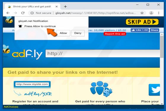 Adf.ly Werbung