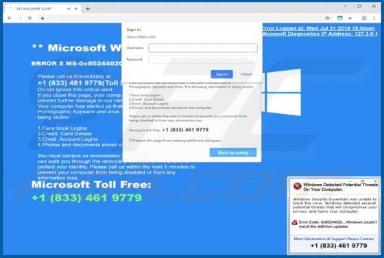 ERROR # MS-0x8024402C POP-UP Betrug