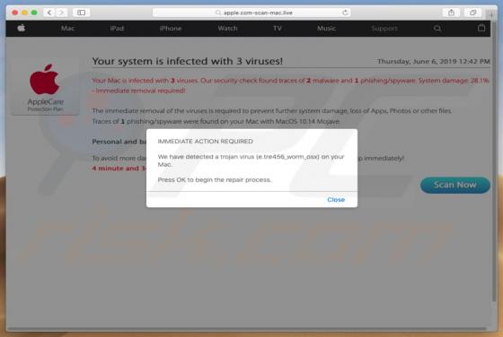Apple.com-scan-mac.live POP-UP Betrug (Mac)