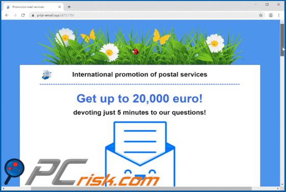 International promotion of postal services POP-UP Betrug