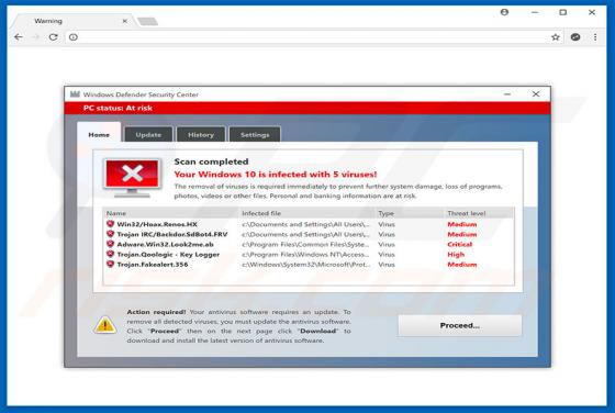 Windows Defender Security Center POP-UP Betrug