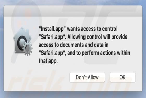Install.app Wants Access To Control POP-UP Betrug (Mac)
