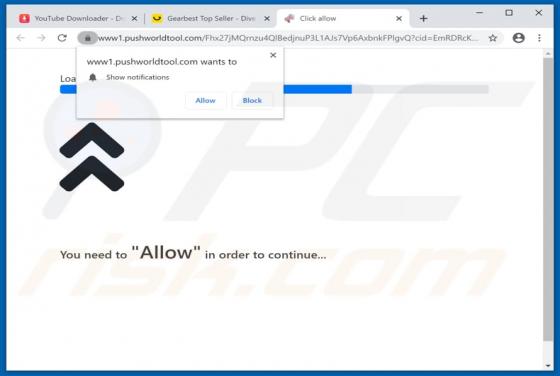 Pushworldtool.com Werbung