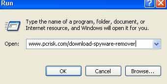 Download Entferner benutzt den Ausführungsdialog bei Windows XP